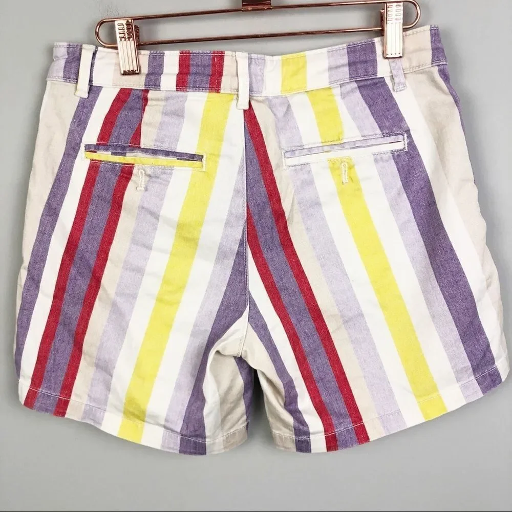 CHINO BY ANTHROPOLOGIE | Striped Multicolor Chino Shorts Women’s Size 27 (4)